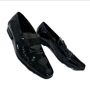 Shiny black Calvin Klein men’s dress shoes loafers size 10